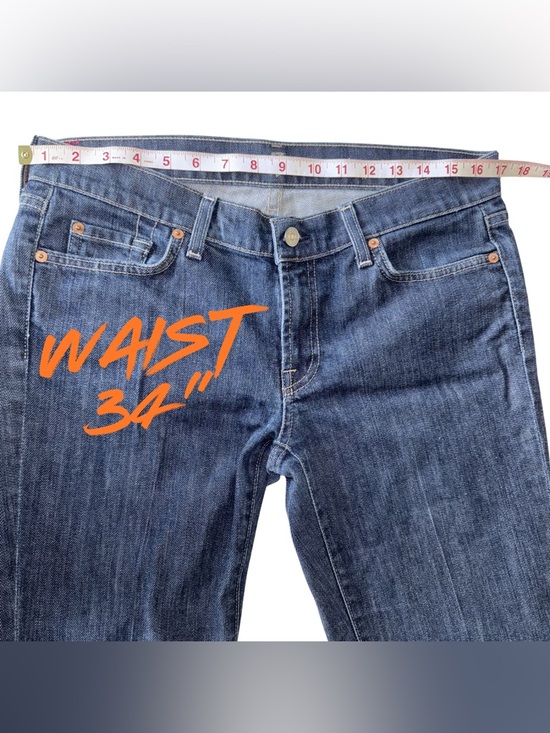 7 For All Mankind Long Bootcut Jeans | Size 32 Dark Wash - Picture 3 of 10